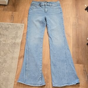 Express Light Blue Wide-Leg Flare Jeans